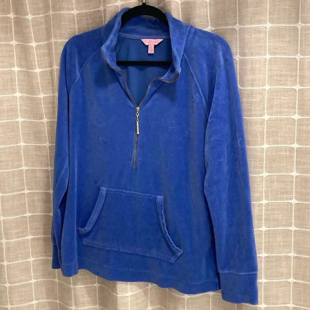 Lilly Pulitzer Blue Half-Zip Sweatshirt